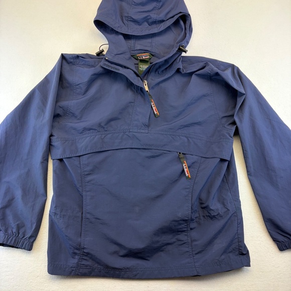 LL Bean Navy Blue Classic Anorak Womens Small Windbreaker 1/2 Zip Hooded Jacket - Picture 8 of 15